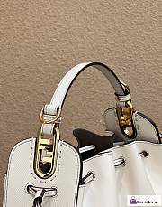 Fortok Fendi White Pomodorino Mini Bucket Bag 24×9.5×14cm - 2