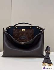 Fortok Fendi Calfskin A4 2WAY Plain Leather Logo Business & Briefcases 41x13x29cm - 1