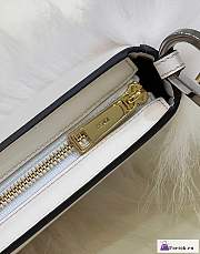 Fortok Fendi O-lock Swing White Fox Fur And Leather Pouch - 2