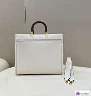 Fortok Fendi Sunshine White Leather And Elaphe Shopper Bag 36×12×31cm - 5