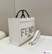 Fortok Fendi Sunshine White Leather And Elaphe Shopper Bag 36×12×31cm - 4
