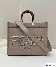 Fortok Fendi Sunshine Grey Leather And Elaphe Shopper Bag 36×12×31cm - 1