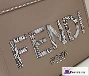 Fortok Fendi Sunshine Grey Leather And Elaphe Shopper Bag 36×12×31cm - 2