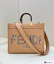 Fortok Fendi Sunshine Brown Leather And Elaphe Shopper Bag 36×12×31cm - 1