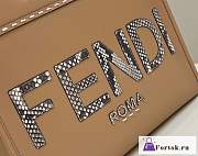 Fortok Fendi Sunshine Brown Leather And Elaphe Shopper Bag 36×12×31cm - 6