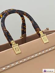 Fortok Fendi Sunshine Brown Leather And Elaphe Shopper Bag 36×12×31cm - 3