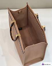 Fortok Fendi Sunshine Brown Leather And Elaphe Shopper Bag 36×12×31cm - 2