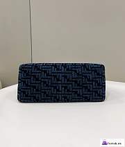 Fortok Fendi O'Lock Zip Dark Blue Tapestry Fabric Bag 35x14x23cm - 6