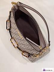 Fortok Fendi O'Lock Zip Beige Tapestry Fabric Bag 35x14x23cm - 6