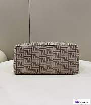 Fortok Fendi O'Lock Zip Beige Tapestry Fabric Bag 35x14x23cm - 3