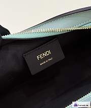 Fortok Fendi O-lock Swing Blue Fox Fur And Leather Pouch - 2