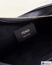 Fortok Fendi O-lock Swing Black Fox Fur And Leather Pouch - 2