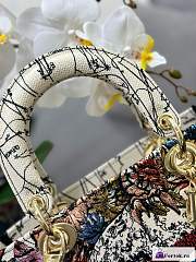 Fortok Dior Lady D-Lite Bag Constellation Embroidery White M0565 24x20x11cm - 5