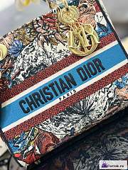 Fortok Dior Lady D-Lite Bag Constellation Embroidery White M0565 24x20x11cm - 6