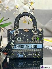 Fortok Dior Lady D-Lite Zodiac Embroidery Black M0565 24x20x11cm - 1