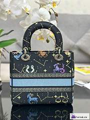 Fortok Dior Lady D-Lite Zodiac Embroidery Black M0565 24x20x11cm - 4