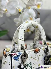 Fortok Dior Lady D-Lite Zodiac Embroidery White M0565 24x20x11cm - 5
