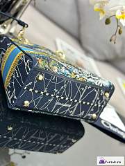 Fortok Dior Lady D-Lite Bag Constellation Embroidery Blue M0565 24x20x11cm - 6