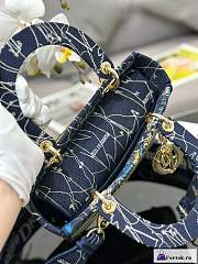 Fortok Dior Lady D-Lite Bag Constellation Embroidery Blue M0565 24x20x11cm - 5