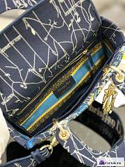 Fortok Dior Lady D-Lite Bag Constellation Embroidery Blue M0565 24x20x11cm - 2