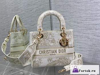 Fortok Dior CD Lady 23 Bag Beige 24x20x11cm
