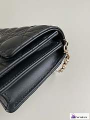 Fortok Dior Miss Mini Bag Latte Cannage Lambskin Black 21×11.5×4.5cm - 5