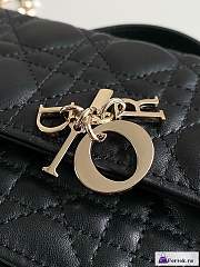 Fortok Dior Miss Mini Bag Latte Cannage Lambskin Black 21×11.5×4.5cm - 2