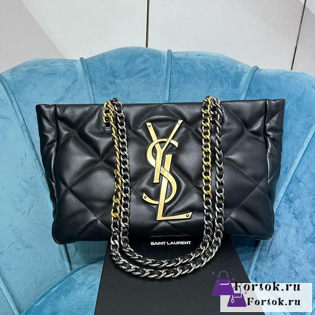 Fortok Saint Laurent Tote Bag Black 712368 38×9×25cm - 1