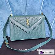 Fortok Saint Laurent Gaby Satchel Bag In Lambskin Blue 668863 26x18x5cm - 1