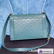 Fortok Saint Laurent Gaby Satchel Bag In Lambskin Blue 668863 26x18x5cm - 4