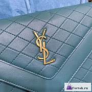 Fortok Saint Laurent Gaby Satchel Bag In Lambskin Blue 668863 26x18x5cm - 2
