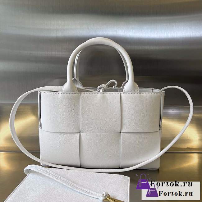 Fortok Bottega Veneta Mini Tote Bag White 25x16x8cm - 1