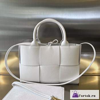 Fortok Bottega Veneta Mini Tote Bag White 25x16x8cm