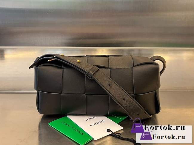 Fortok Bottega Veneta Brick Cassette Bag Black 23.5x10x20cm - 1