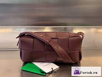 Fortok Bottega Veneta Brick Cassette Bag Burgundy 23.5x10x20cm