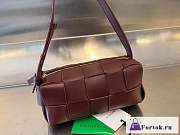 Fortok Bottega Veneta Brick Cassette Bag Burgundy 23.5x10x20cm - 6