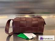 Fortok Bottega Veneta Brick Cassette Bag Burgundy 23.5x10x20cm - 5