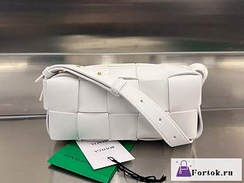 Fortok Bottega Veneta Brick Cassette Bag White 23.5x10x20cm