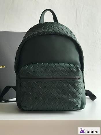 Fortok Bottega Veneta Intreciatto Backpack Green 41x28.5x16cm