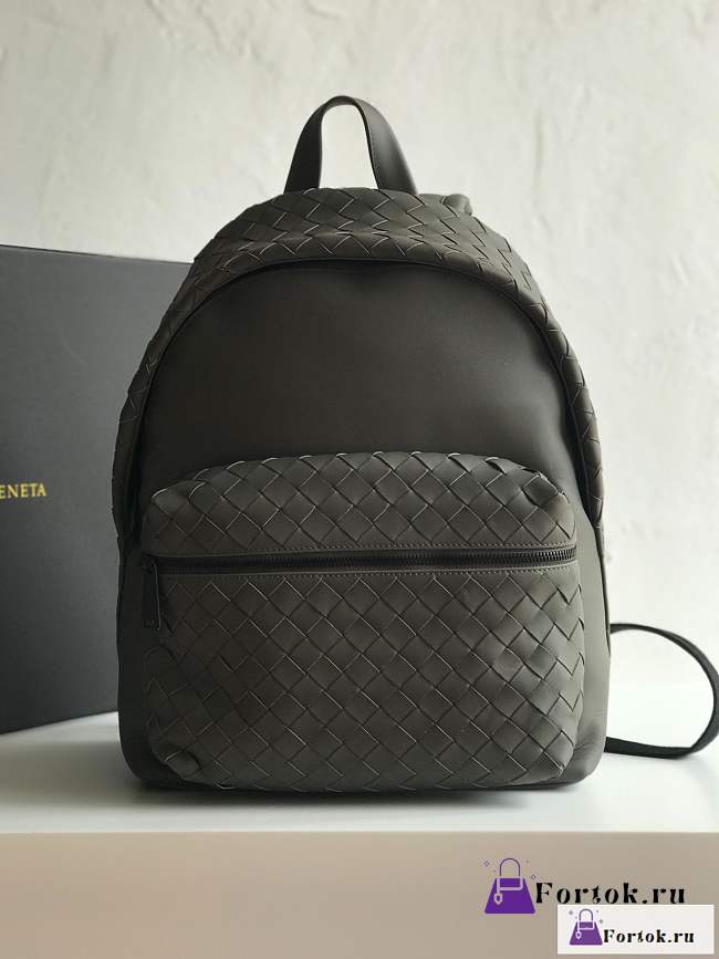 Fortok Bottega Veneta Intreciatto Backpack Black 41x28.5x16cm - 1