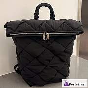 Fortok Bottega Veneta Black Padded Tech Cassette Backpack 40x26x23cm - 1