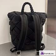 Fortok Bottega Veneta Black Padded Tech Cassette Backpack 40x26x23cm - 2
