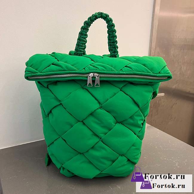 Fortok Bottega Veneta Green Padded Tech Cassette Backpack  40x26x23cm - 1