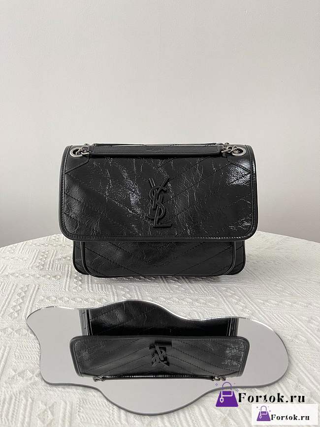 Fortok Saint Laurent Niki Shoulder Bag Black 28x20x8.5cm - 1