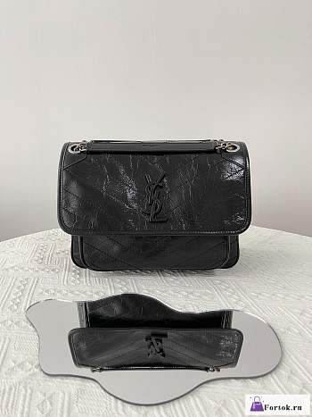 Fortok Saint Laurent Niki Shoulder Bag Black 28x20x8.5cm