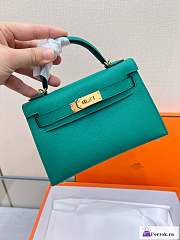 Fortok Hermes Kelly Mini Bag Green 19cm - 1