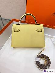 Fortok Hermes Kelly Mini Bag Yellow 19cm - 3