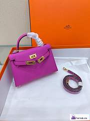 Fortok Hermes Kelly Mini Bag Pink 19cm - 5