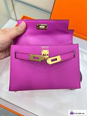 Fortok Hermes Kelly Mini Bag Pink 19cm - 3