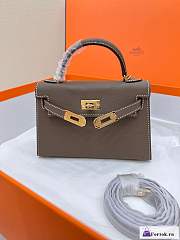 Fortok Hermes Kelly Mini Bag Brown 19cm - 1